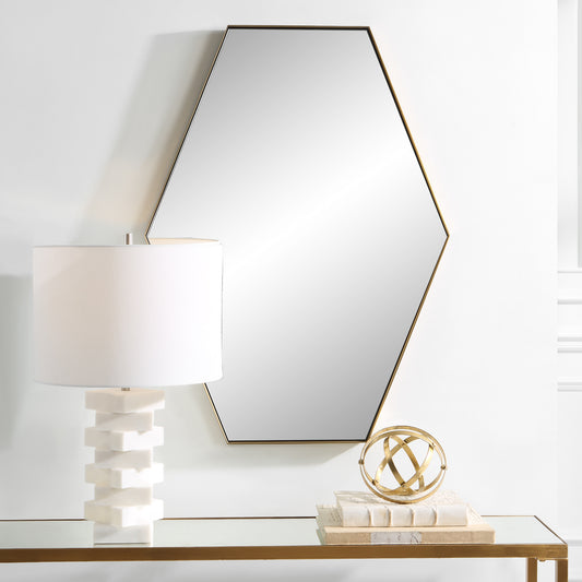 Uttermost Ankara Brass Hexagon Mirror | Mirrors | Modishstore