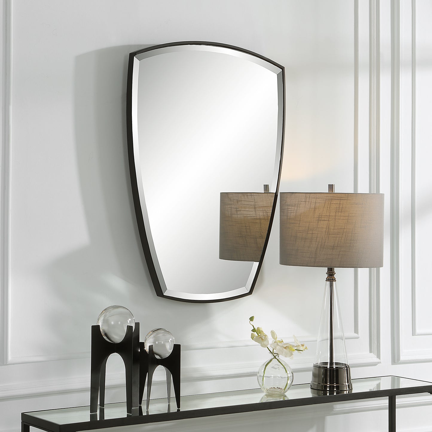 Uttermost Crest Curved Iron Mirror | Mirrors | Modishstore - 4