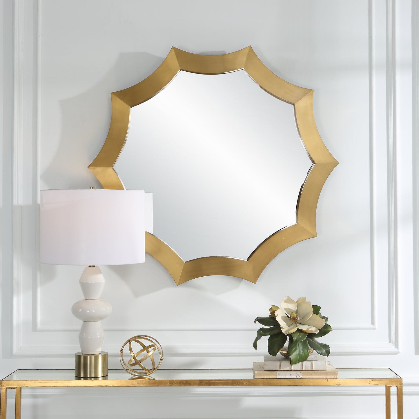 Uttermost Flare Brushed Brass Round Mirror | Mirrors | Modishstore - 4