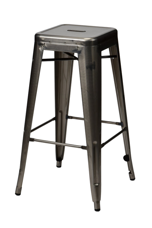 Set Of 4 Commerical Seating Products Oscar Gun Metal Dining Backless Bar Stool Chairs By Csp | Bar Stools | Modishstore