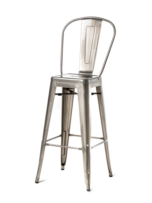Set Of 2 Commerical Seating Products Oscar Gun Metal Dining Bar Stool Chairs By Csp | Bar Stools | Modishstore