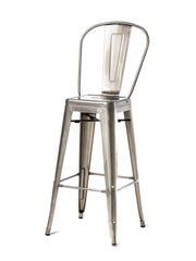 Set Of 2 Commerical Seating Products Oscar Gun Metal Dining Bar Stool Chairs By CSP