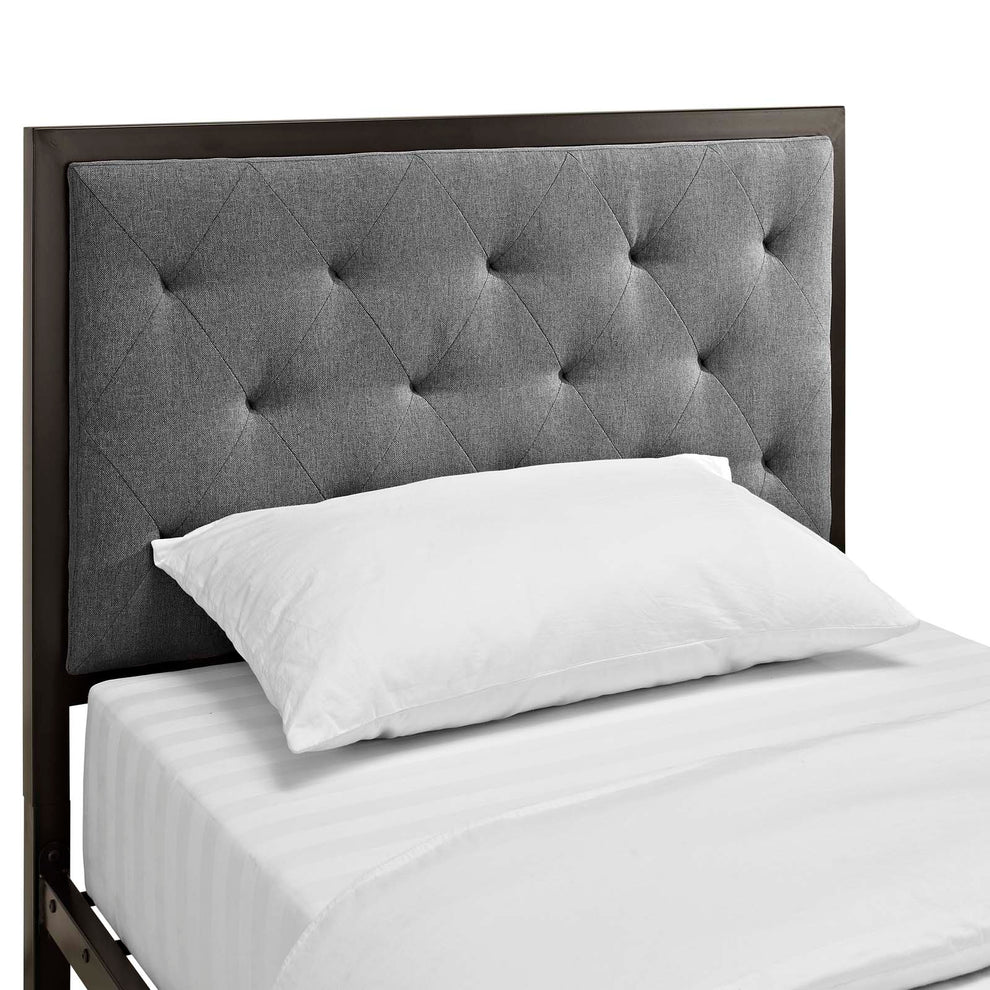 Modway Mia Twin Fabric Bed - Brown Gray - MOD-5178 | Beds | Modishstore - 5