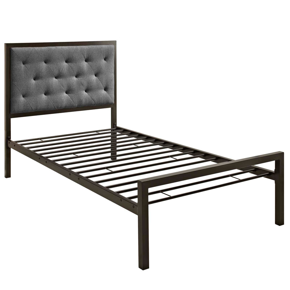 Modway Mia Twin Fabric Bed - Brown Gray - MOD-5178 | Beds | Modishstore - 2