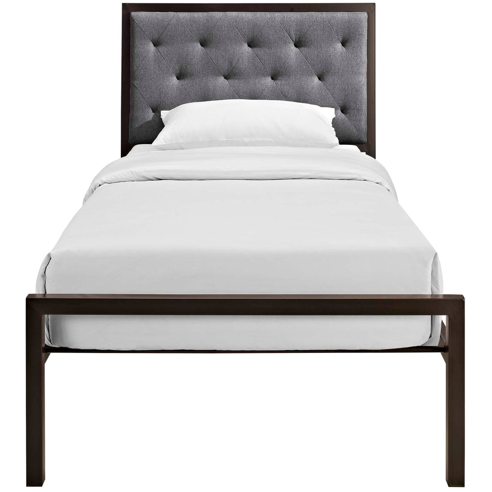 Modway Mia Twin Fabric Bed - Brown Gray - MOD-5178 | Beds | Modishstore - 4