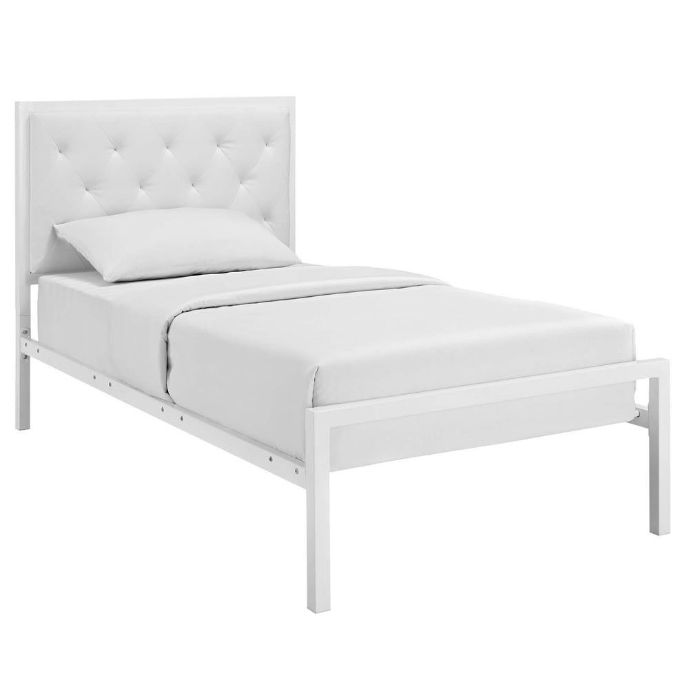 Modway Mia Twin Vinyl Bed - White White - MOD-5179 | Beds | Modishstore - 5