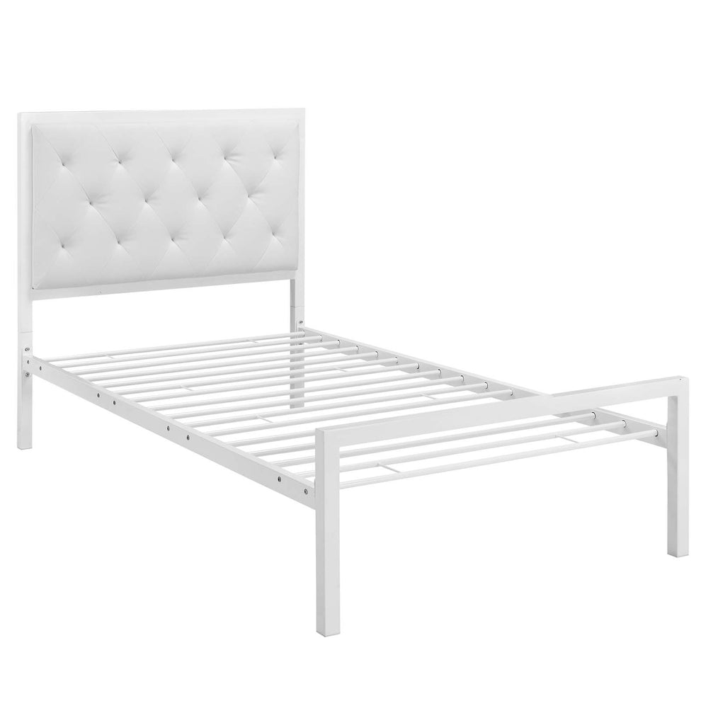Modway Mia Twin Vinyl Bed - White White - MOD-5179 | Beds | Modishstore - 7