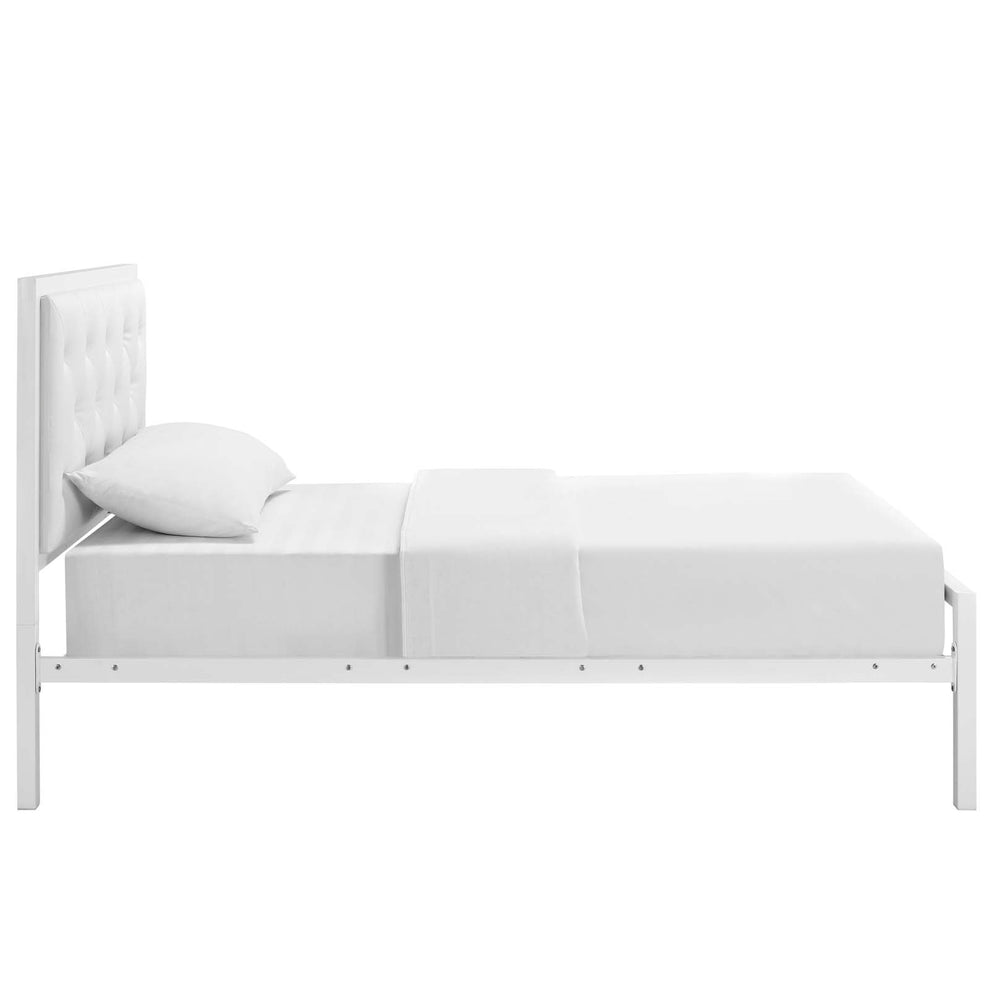 Modway Mia Twin Vinyl Bed - White White - MOD-5179 | Beds | Modishstore - 3