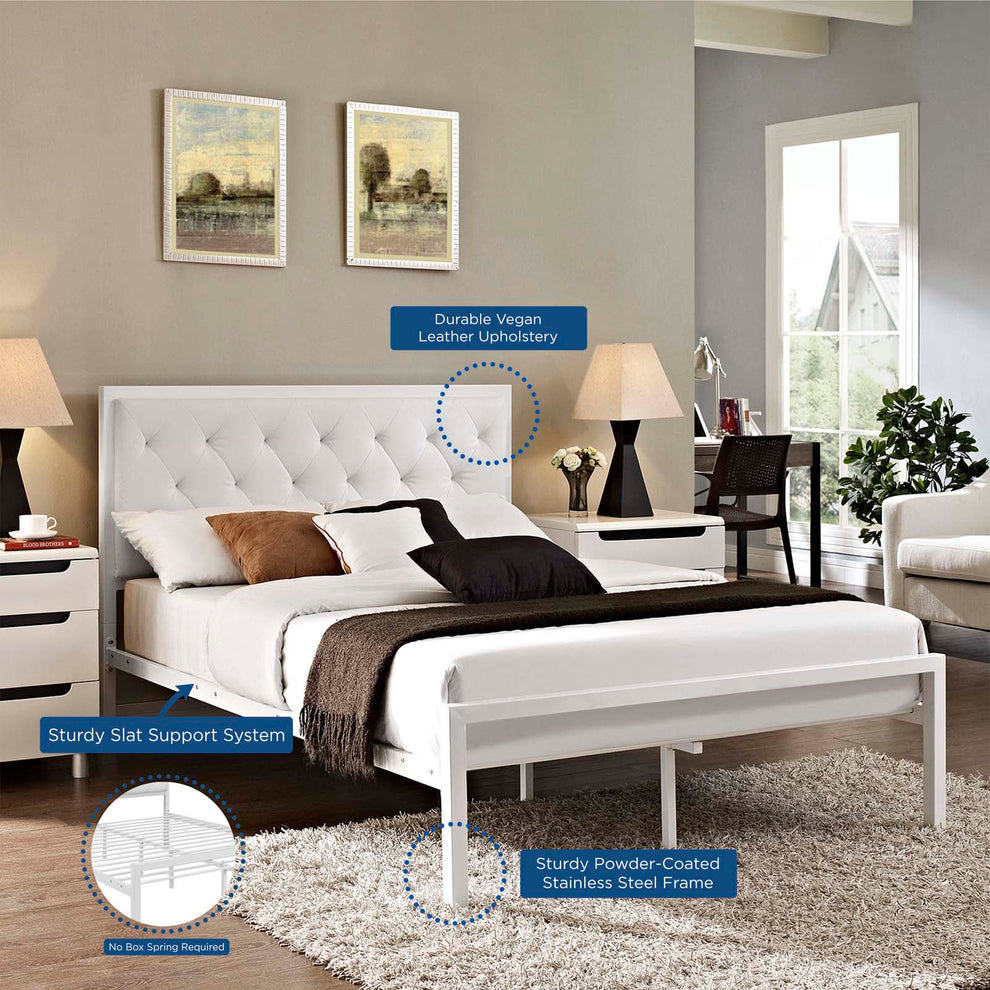 Mia Full Vinyl Bed By Modway - MOD-5181 | Beds | Modishstore - 7