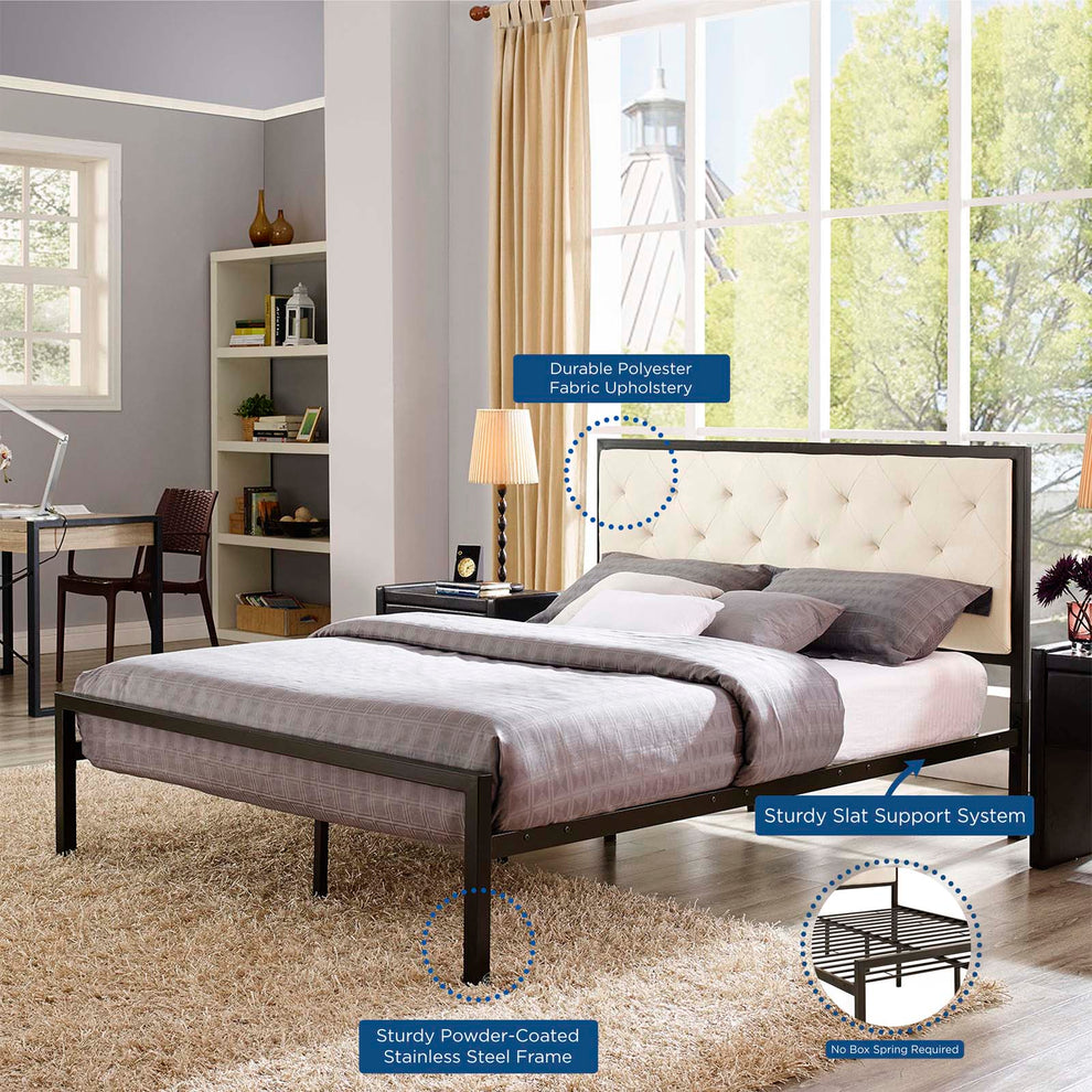 Modway Mia Queen Fabric Bed Frame - MOD-5182 | Beds | Modishstore - 8