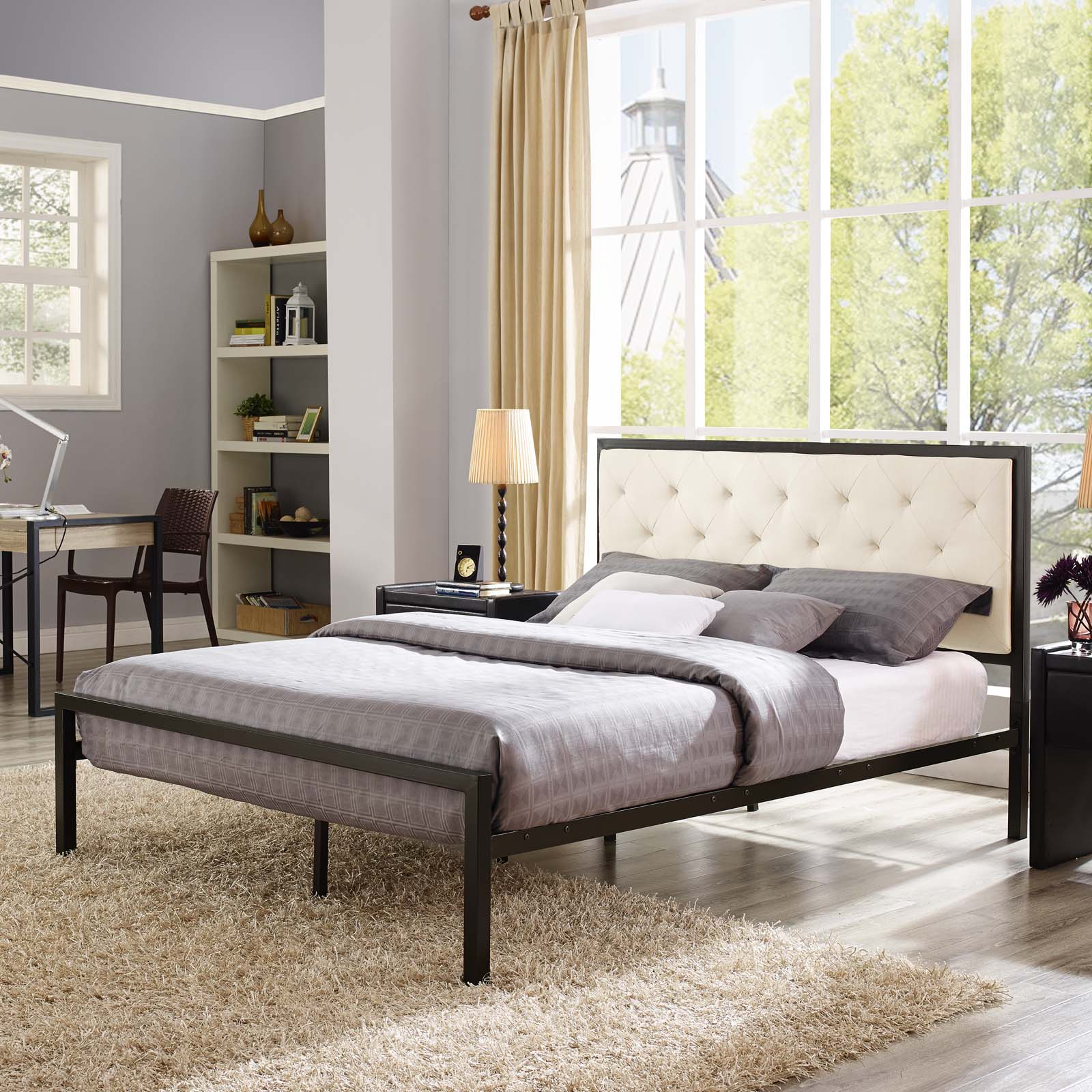 Modway Mia Queen Fabric Bed Frame | Beds | Modishstore-11
