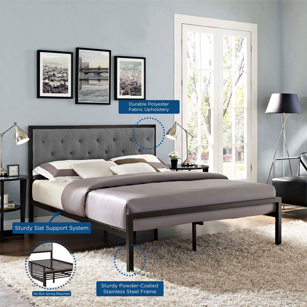 Modway Mia Queen Fabric Bed Frame - MOD-5182 | Beds | Modishstore - 1
