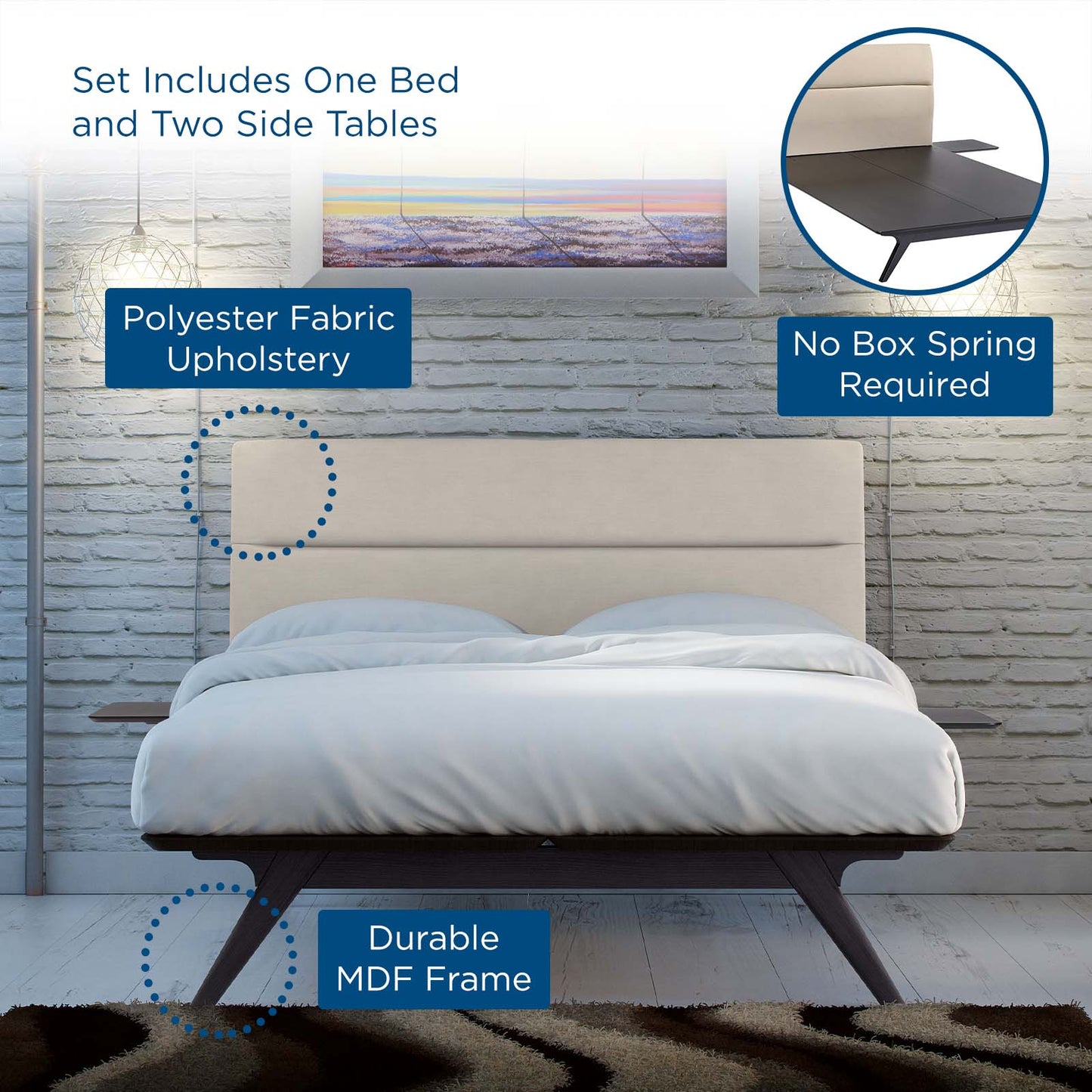 Addison 3 Piece Queen Bedroom Set By Modway - MOD-5259 | Beds | Modishstore - 4