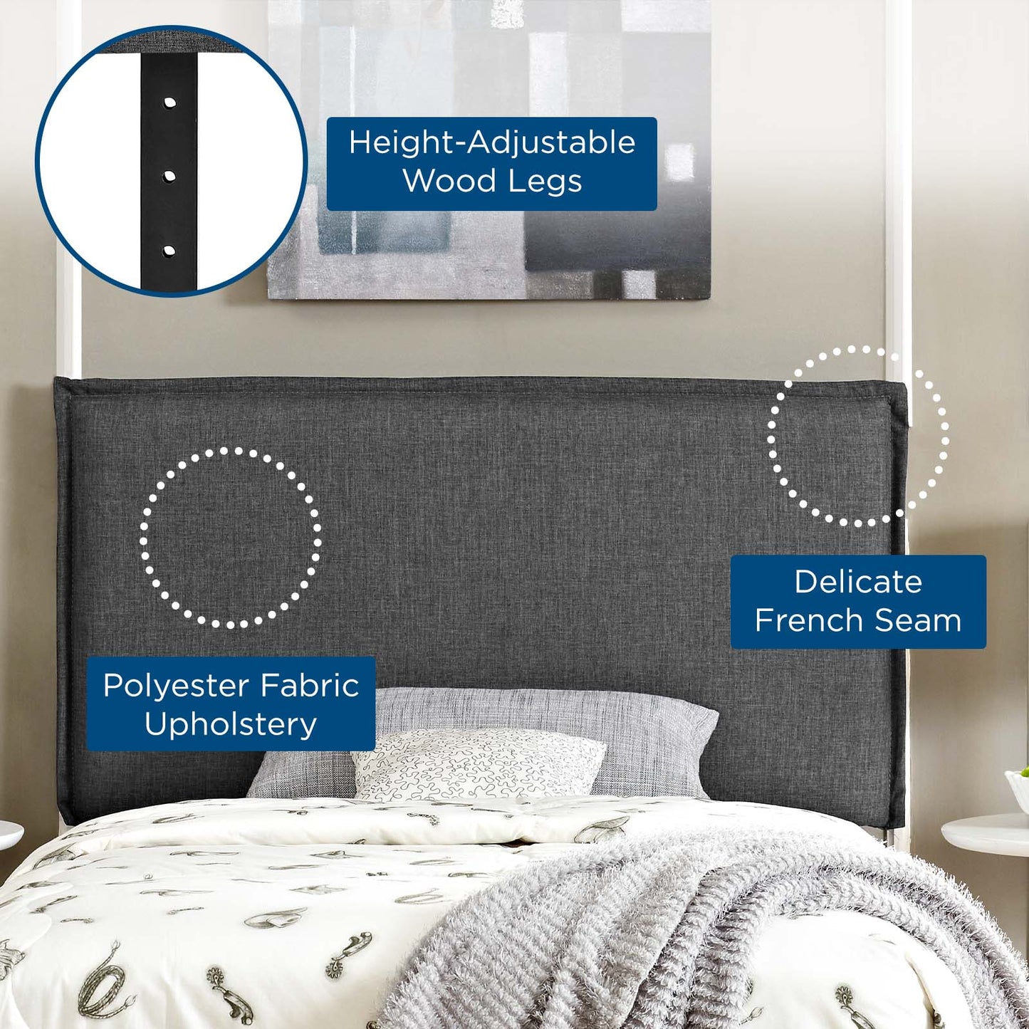 Camille Twin Upholstered Fabric Headboard By Modway - MOD-5405 | Headboards | Modishstore - 5