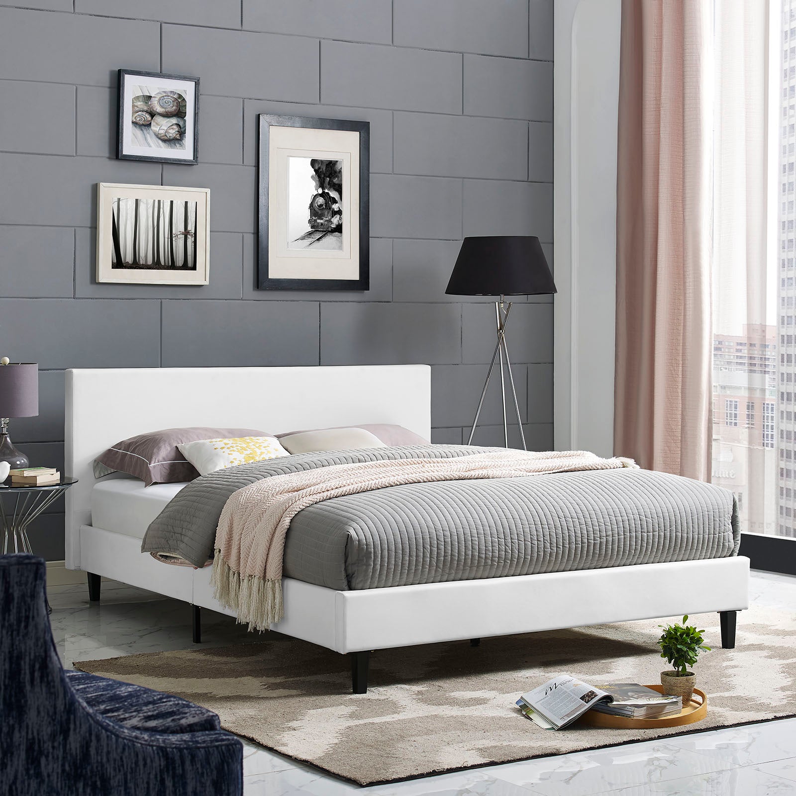 Anya Queen Vinyl Bed By Modway - MOD-5419 | Beds | Modishstore - 1