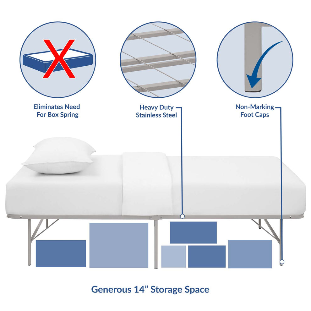 Modway Horizon Twin Stainless Steel Bed Frame - MOD-5427 | Beds | Modishstore - 22