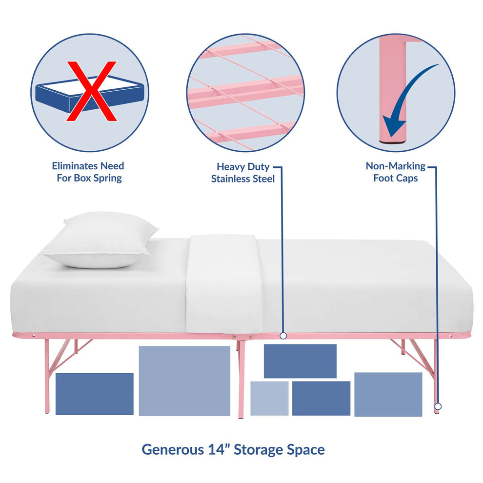 Modway Horizon Twin Stainless Steel Bed Frame - MOD-5427 | Beds | Modishstore - 45