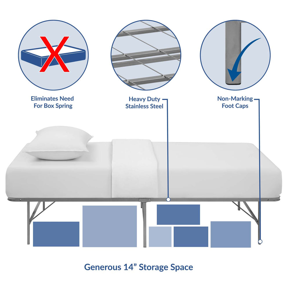 Modway Horizon Twin Stainless Steel Bed Frame - MOD-5427 | Beds | Modishstore - 23