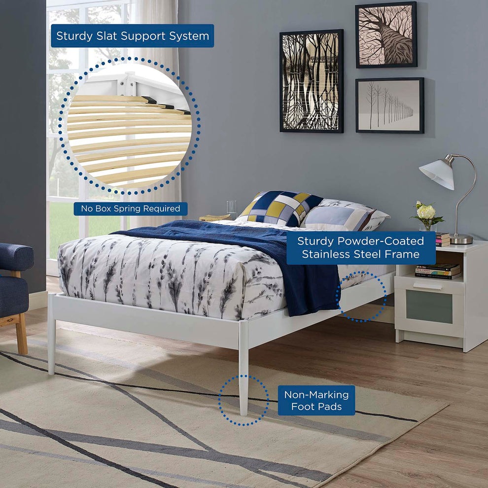 Modway Elsie Twin Bed Frame - White - MOD-5472 | Beds | Modishstore - 6