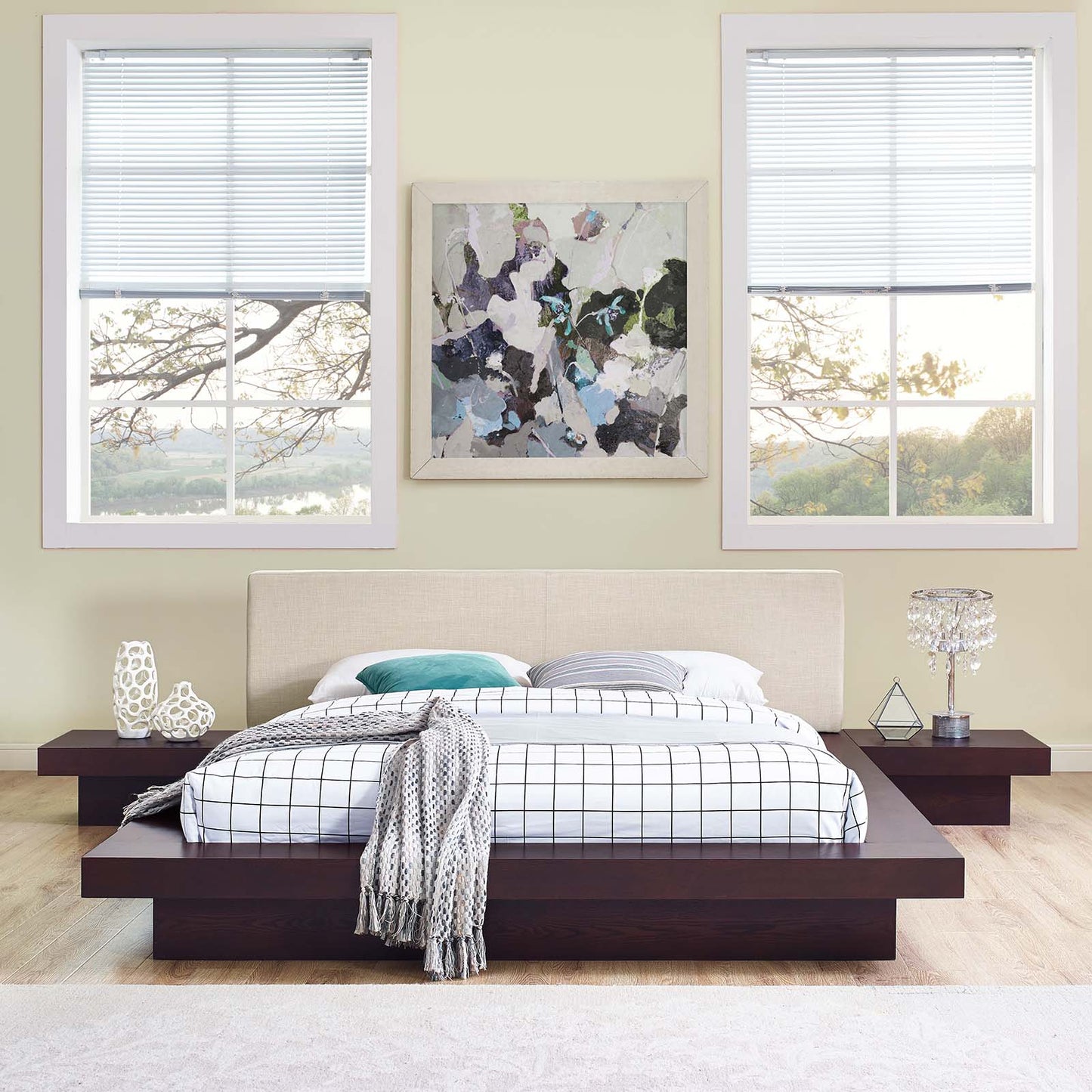 Freja 3 Piece Queen Fabric Bedroom Set By Modway - MOD-5492 | Bedroom Sets | Modishstore
