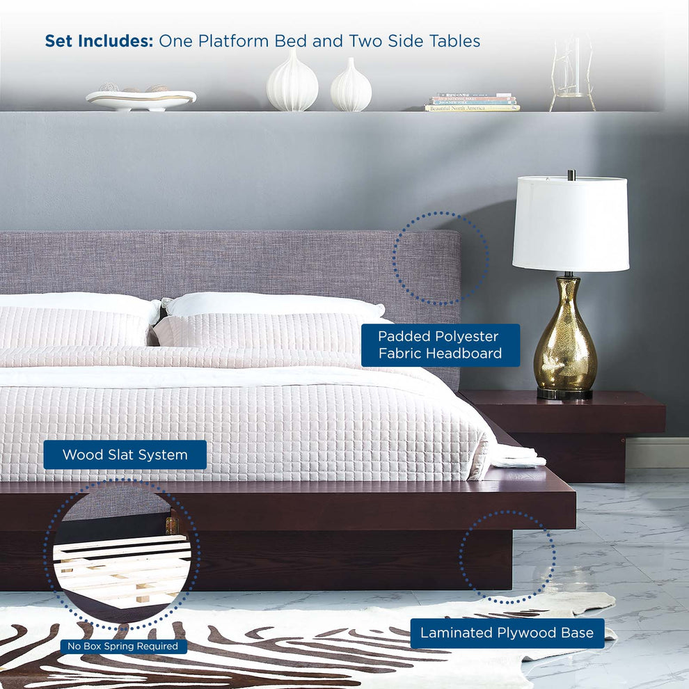 Freja 3 Piece Queen Fabric Bedroom Set By Modway - MOD-5492 | Bedroom Sets | Modishstore - 8