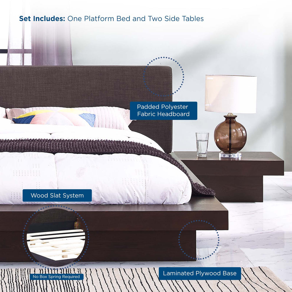 Freja 3 Piece Queen Fabric Bedroom Set By Modway - MOD-5492 | Bedroom Sets | Modishstore - 12