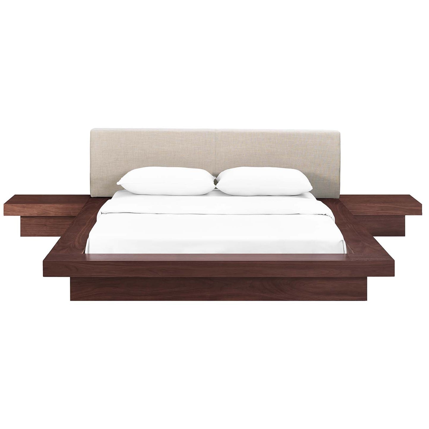 Freja 3 Piece Queen Fabric Bedroom Set By Modway - MOD-5492-WAL-BEI-SET | Bedroom Sets | Modishstore - 2