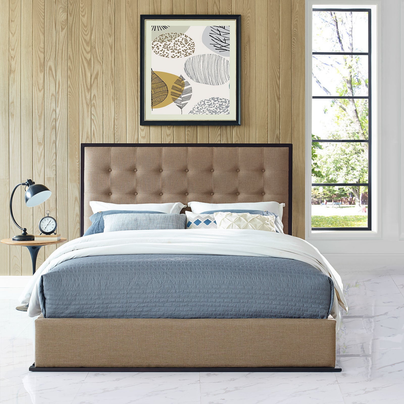 Madeline Queen Upholstered Fabric Bed Frame By Modway - MOD-5499 | Beds | Modishstore - 5