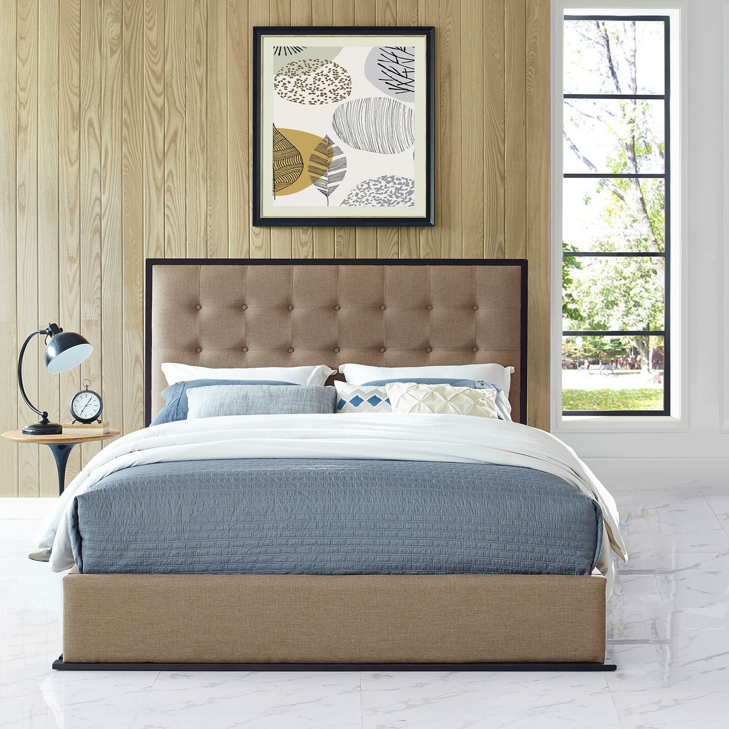Madeline Queen Upholstered Fabric Bed Frame By Modway - MOD-5499 | Beds | Modishstore - 1