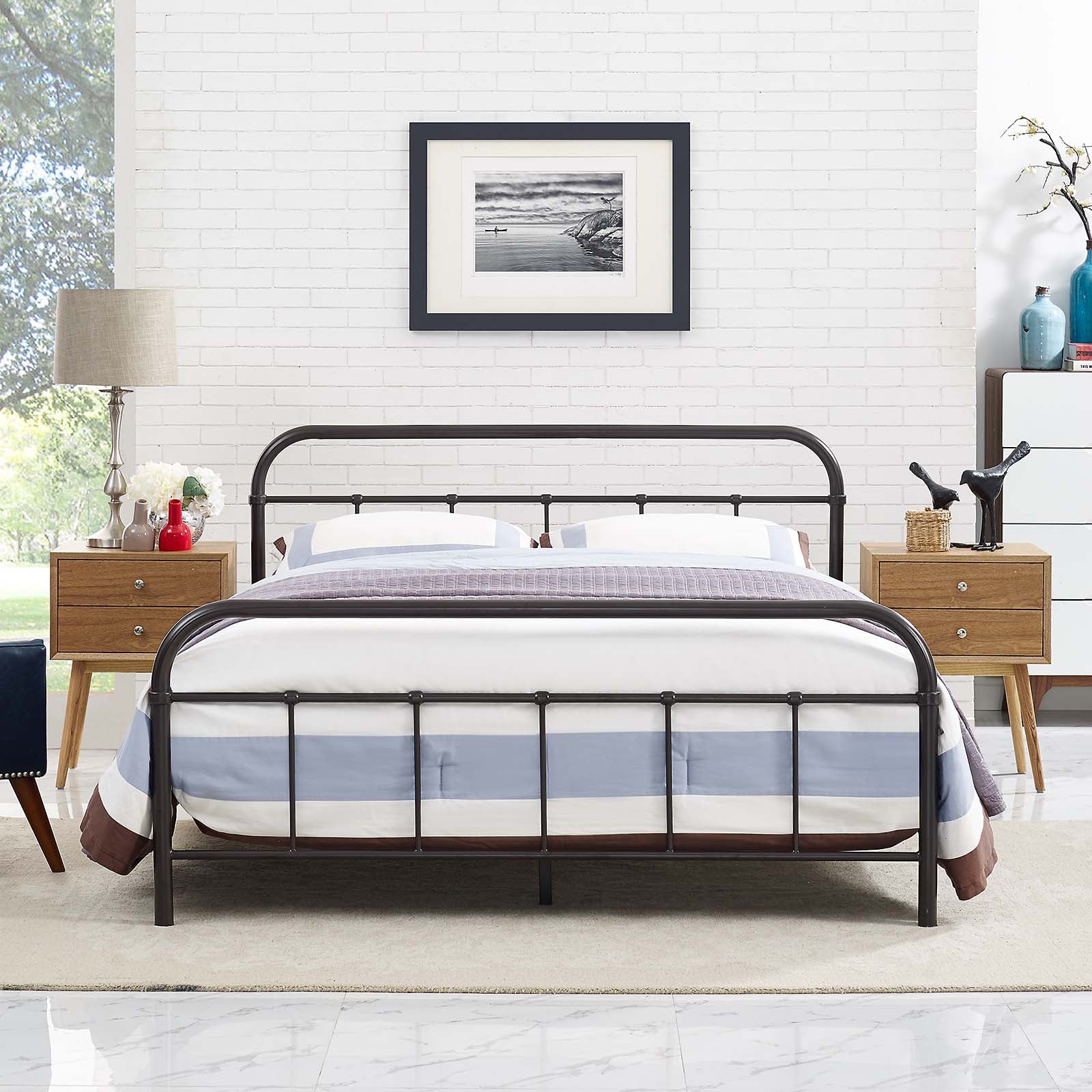 Maisie Full Stainless Steel Bed Frame By Modway - MOD-5532 | Beds | Modishstore - 1
