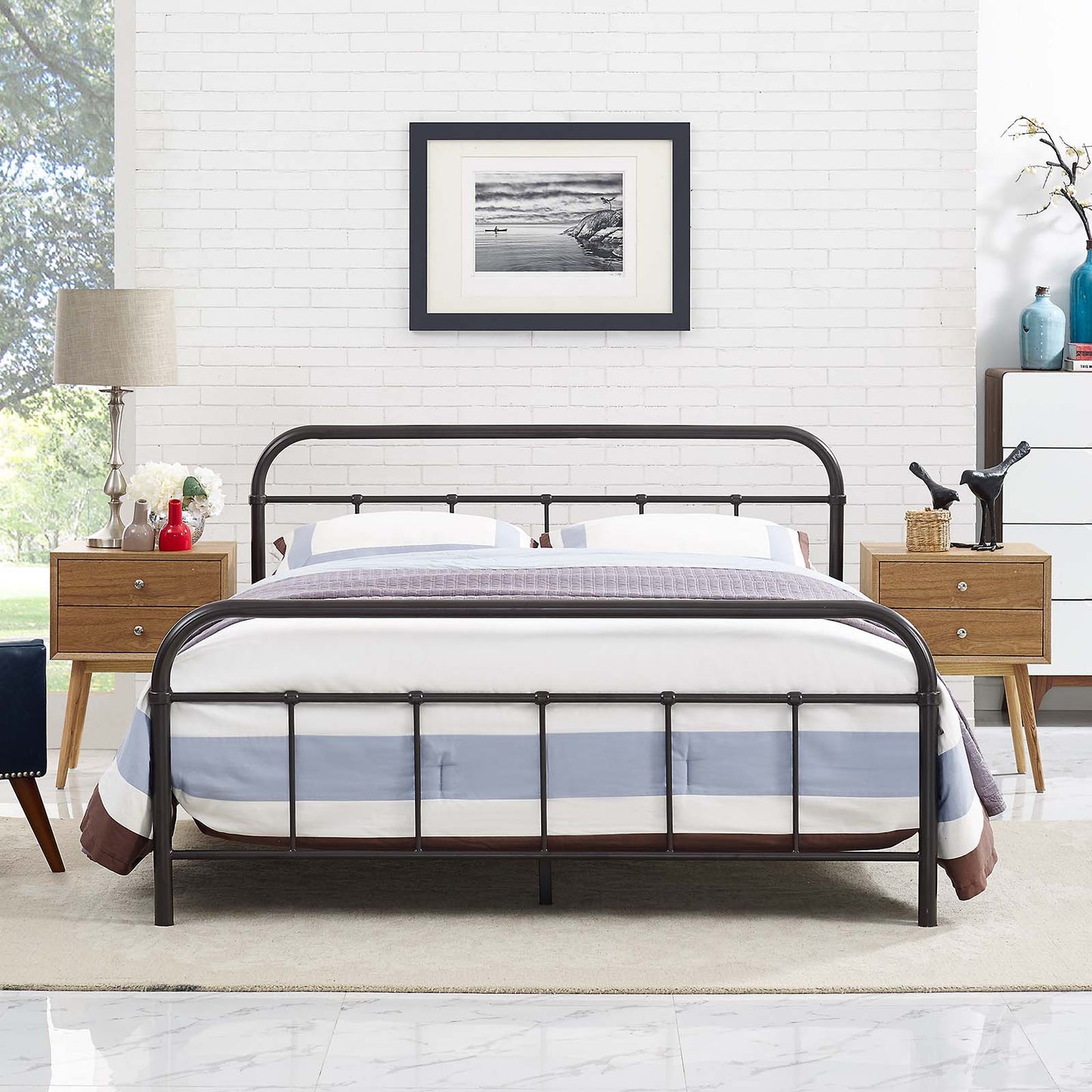 Modway Maisie Queen Stainless Steel Bed Frame | Beds | Modishstore-6