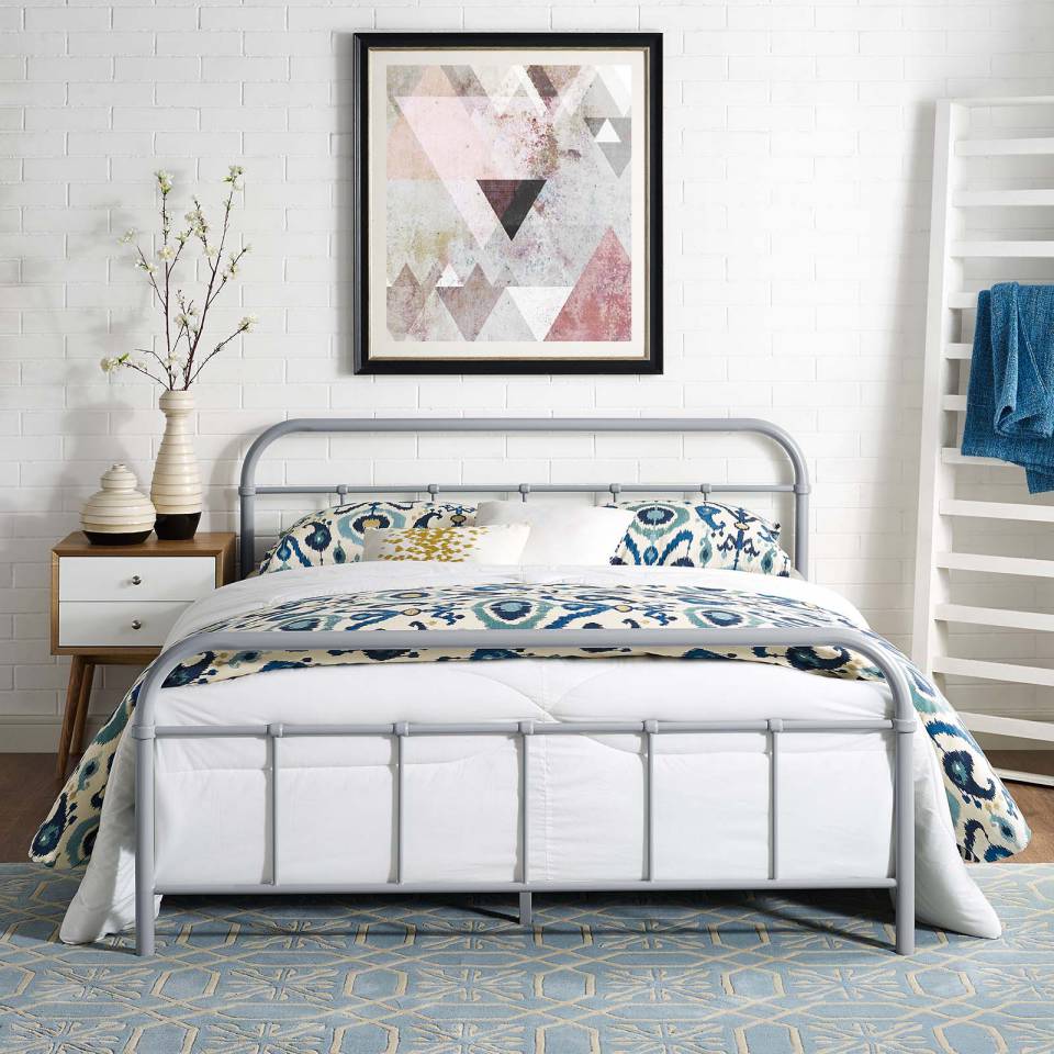 Modway Maisie Queen Stainless Steel Bed Frame | Beds | Modishstore