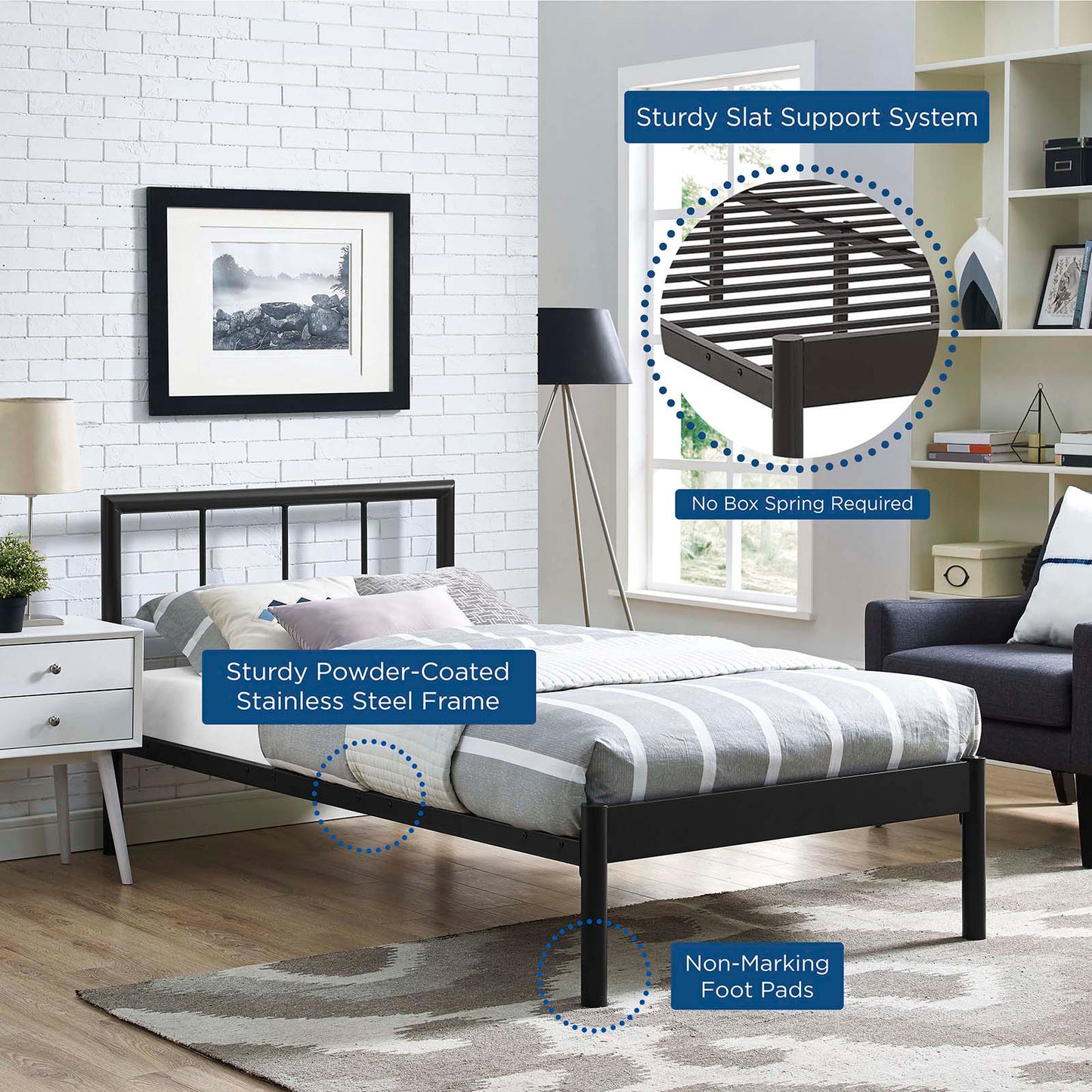 Gwen Twin Bed Frame By Modway - MOD-5543 | Beds | Modishstore - 6