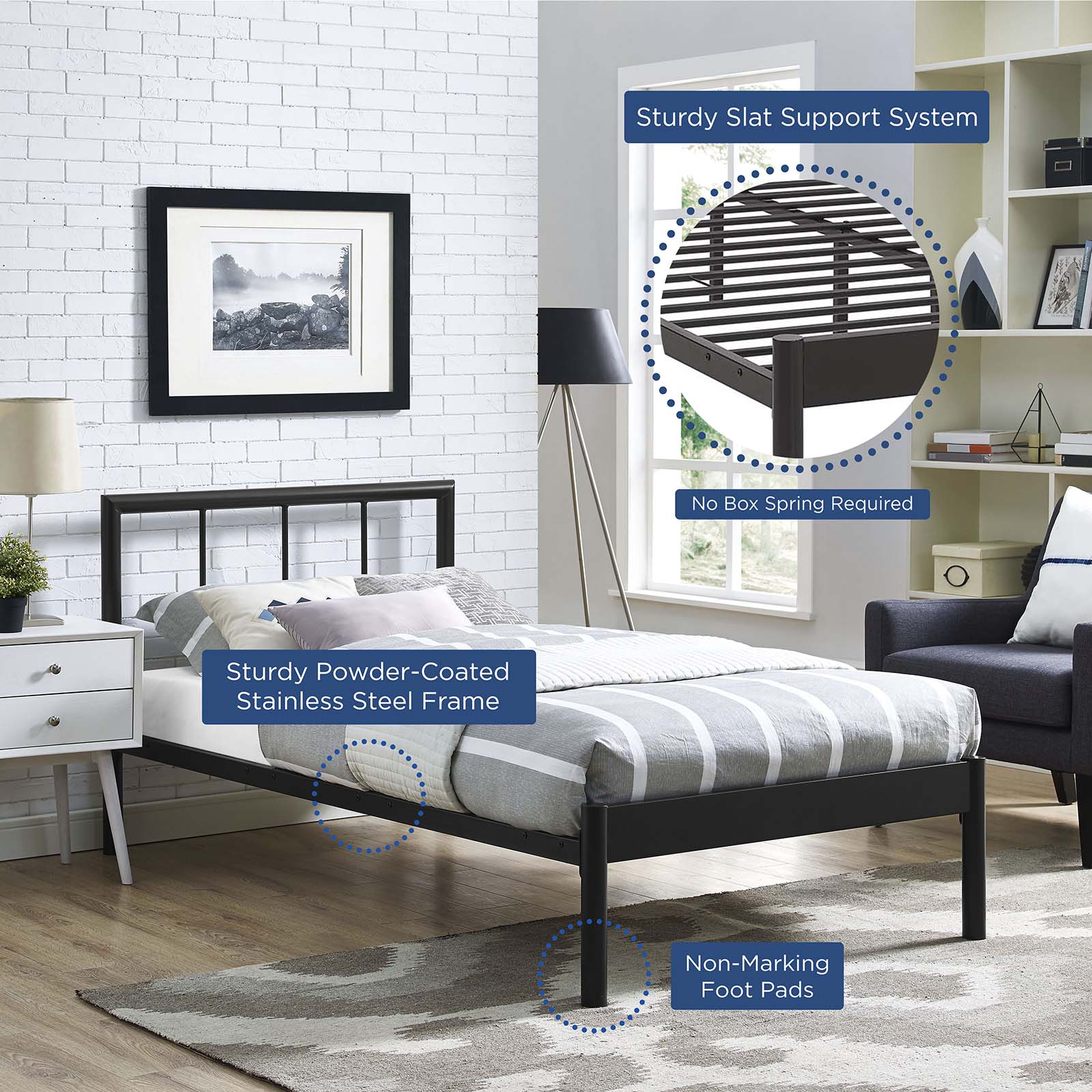 Gwen Twin Bed Frame By Modway - MOD-5543 | Beds | Modishstore - 6