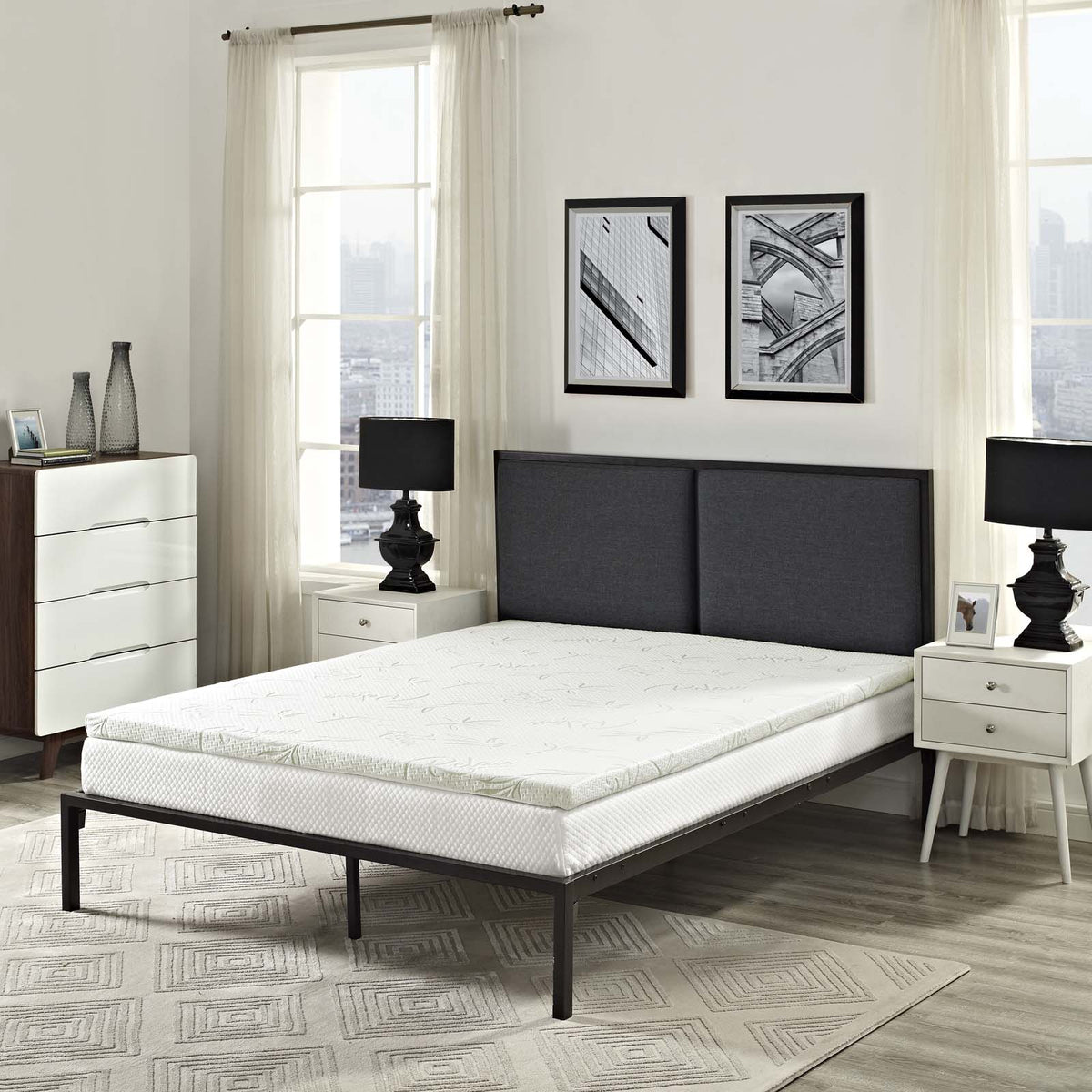 Relax Queen 2" Gel Memory Foam Mattress Topper By Modway - MOD-5573 | Mattresses | Modishstore - 1