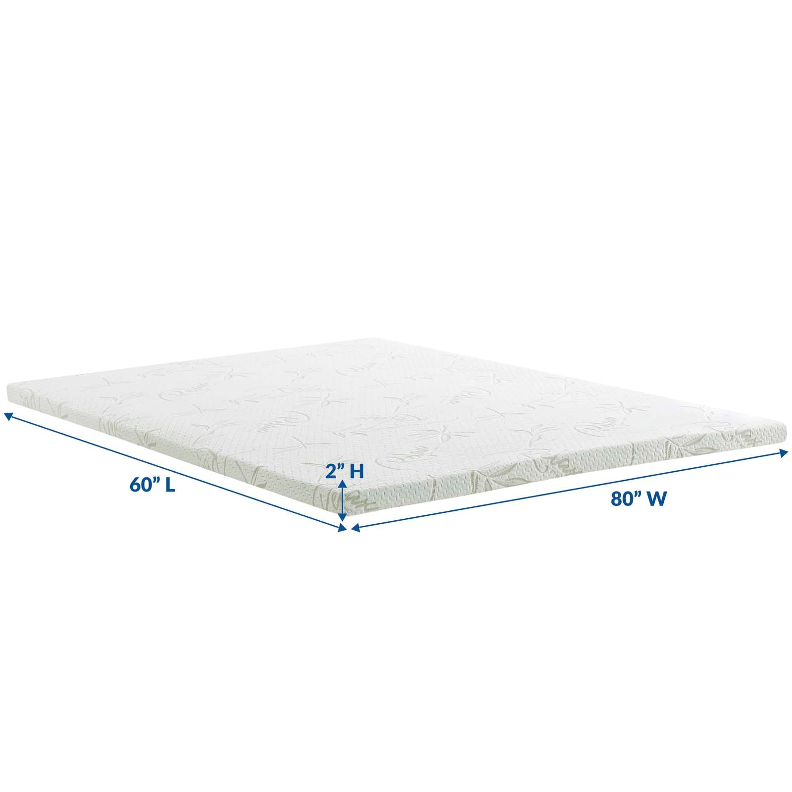 Relax Queen 2" Gel Memory Foam Mattress Topper By Modway - MOD-5573 | Mattresses | Modishstore - 4