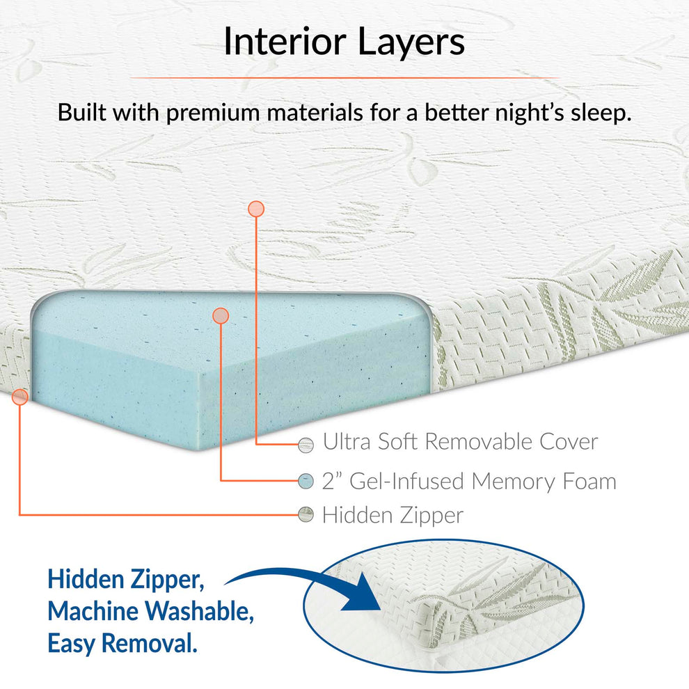 Relax Queen 2" Gel Memory Foam Mattress Topper By Modway - MOD-5573 | Mattresses | Modishstore - 7