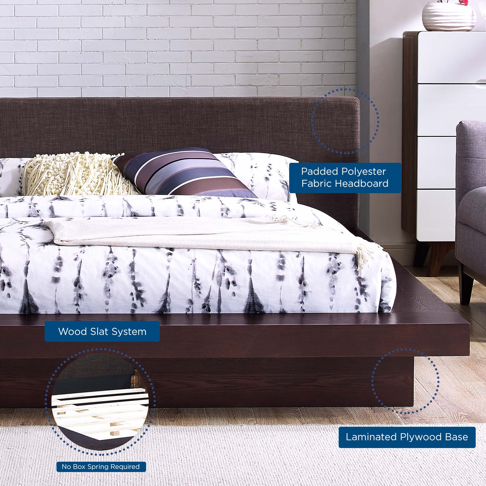 Modway Freja Queen Fabric Platform Bed | Beds | Modishstore-40