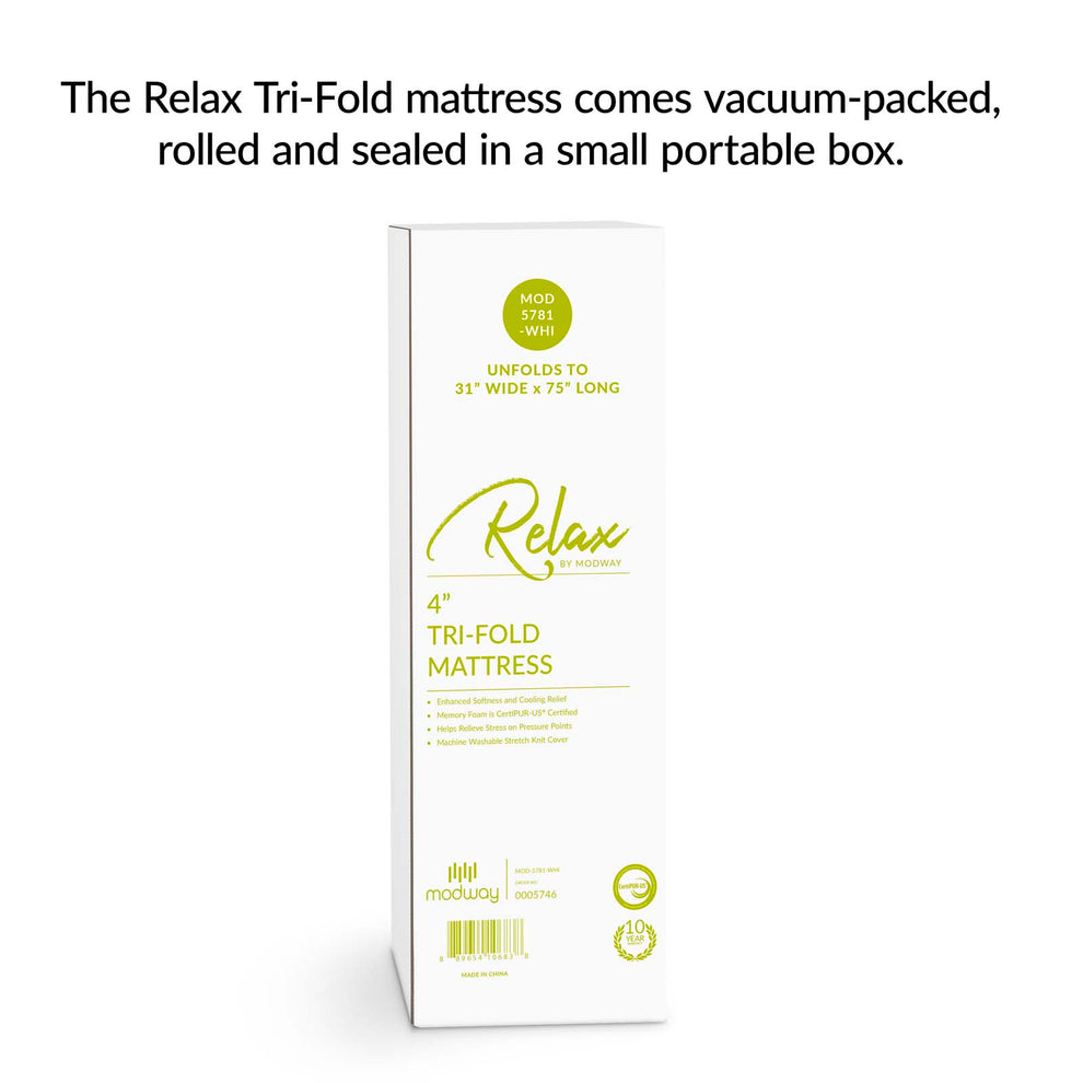 Relax 31 x 75 x 4 Tri-Fold Mattress Topper By Modway - MOD-5781 | Mattresses | Modishstore - 6