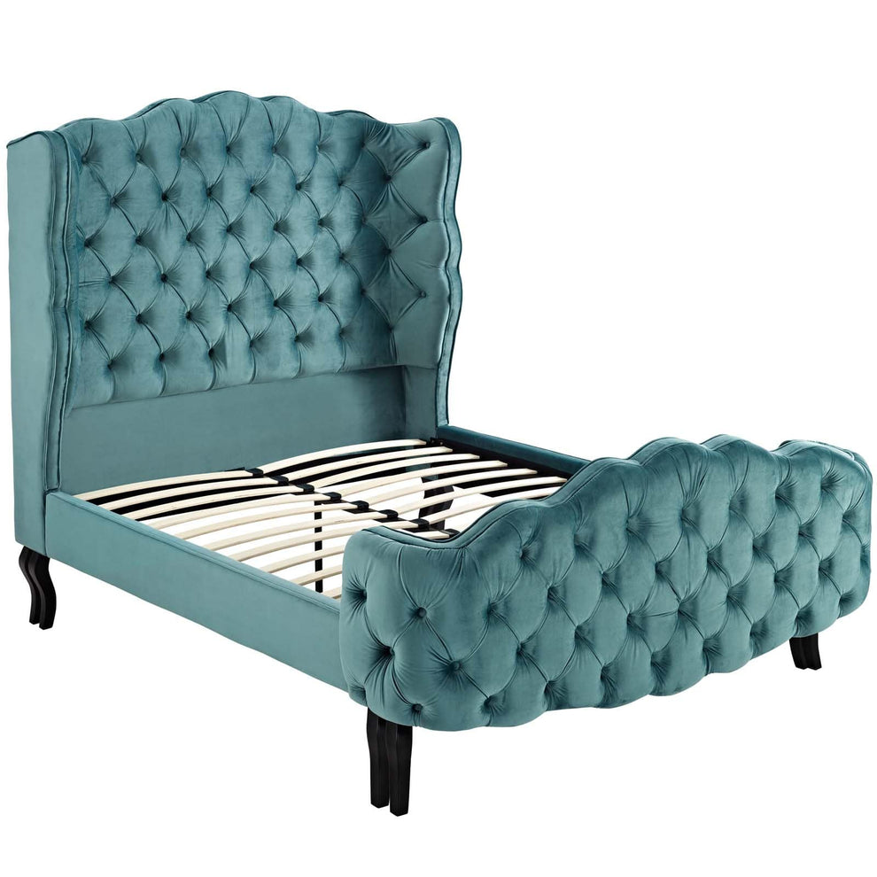 Modway Violette Queen Tufted Wingback Performance Velvet Platform Bed - MOD-5804 | Beds | Modishstore - 3