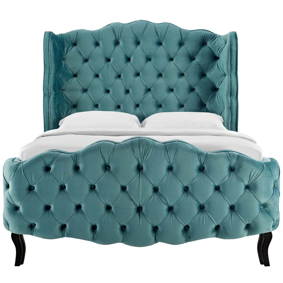 Modway Violette Queen Tufted Wingback Performance Velvet Platform Bed - MOD-5804 | Beds | Modishstore - 5