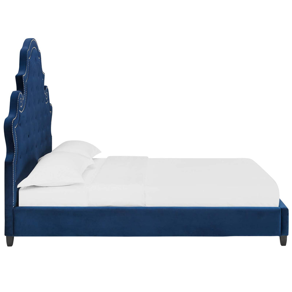 Modway Valentina Queen Tufted Nailhead Performance Velvet Platform Bed - MOD-5808 | Beds | Modishstore - 14