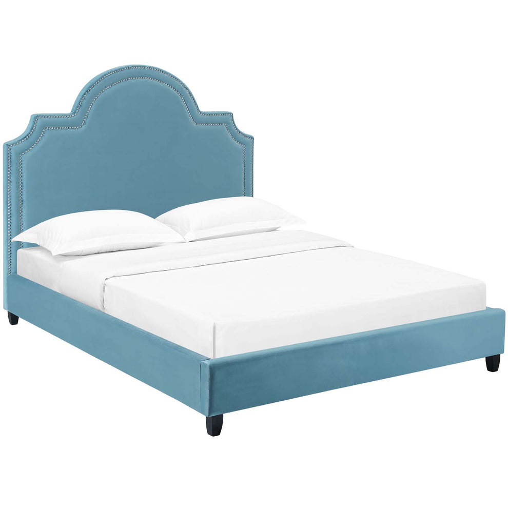 Modway Primrose Queen Performance Velvet Platform Bed - MOD-5812 | Beds | Modishstore - 8