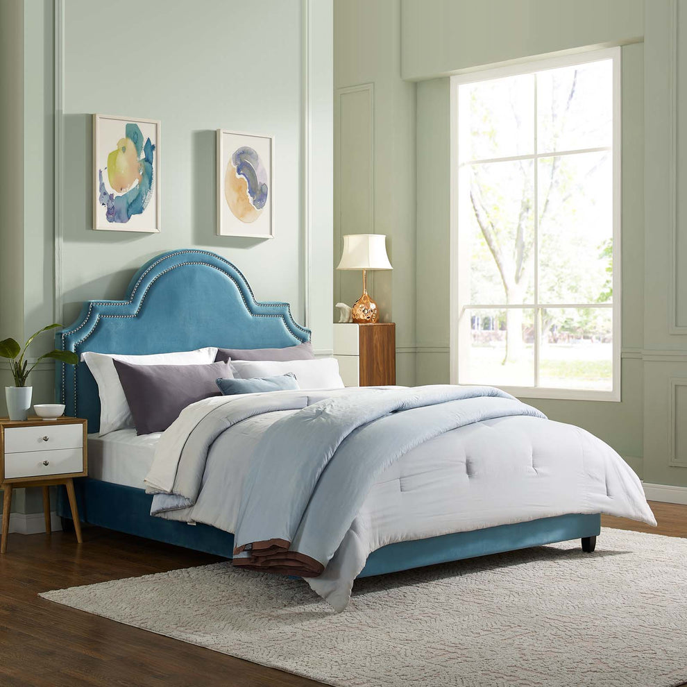 Modway Primrose Queen Performance Velvet Platform Bed - MOD-5812 | Beds | Modishstore - 6