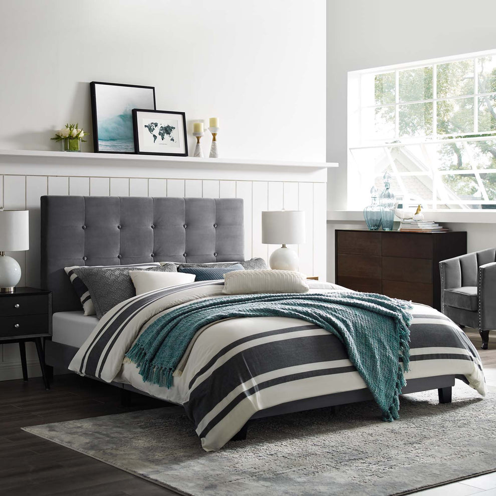 Modway Melanie Full Tufted Button Upholstered Performance Velvet Platform Bed - MOD-5819 | Beds | Modishstore - 1