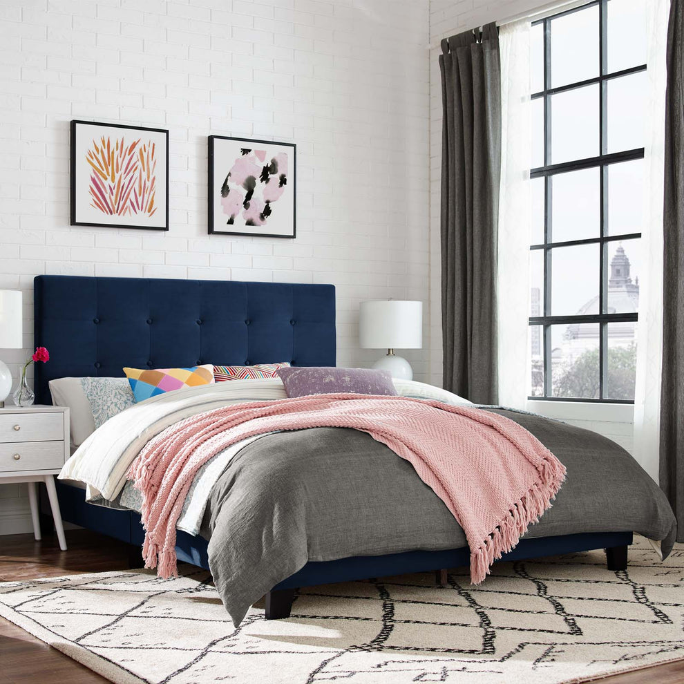 Modway Melanie King Tufted Button Upholstered Performance Velvet Platform Bed - MOD-5823 | Beds | Modishstore - 14