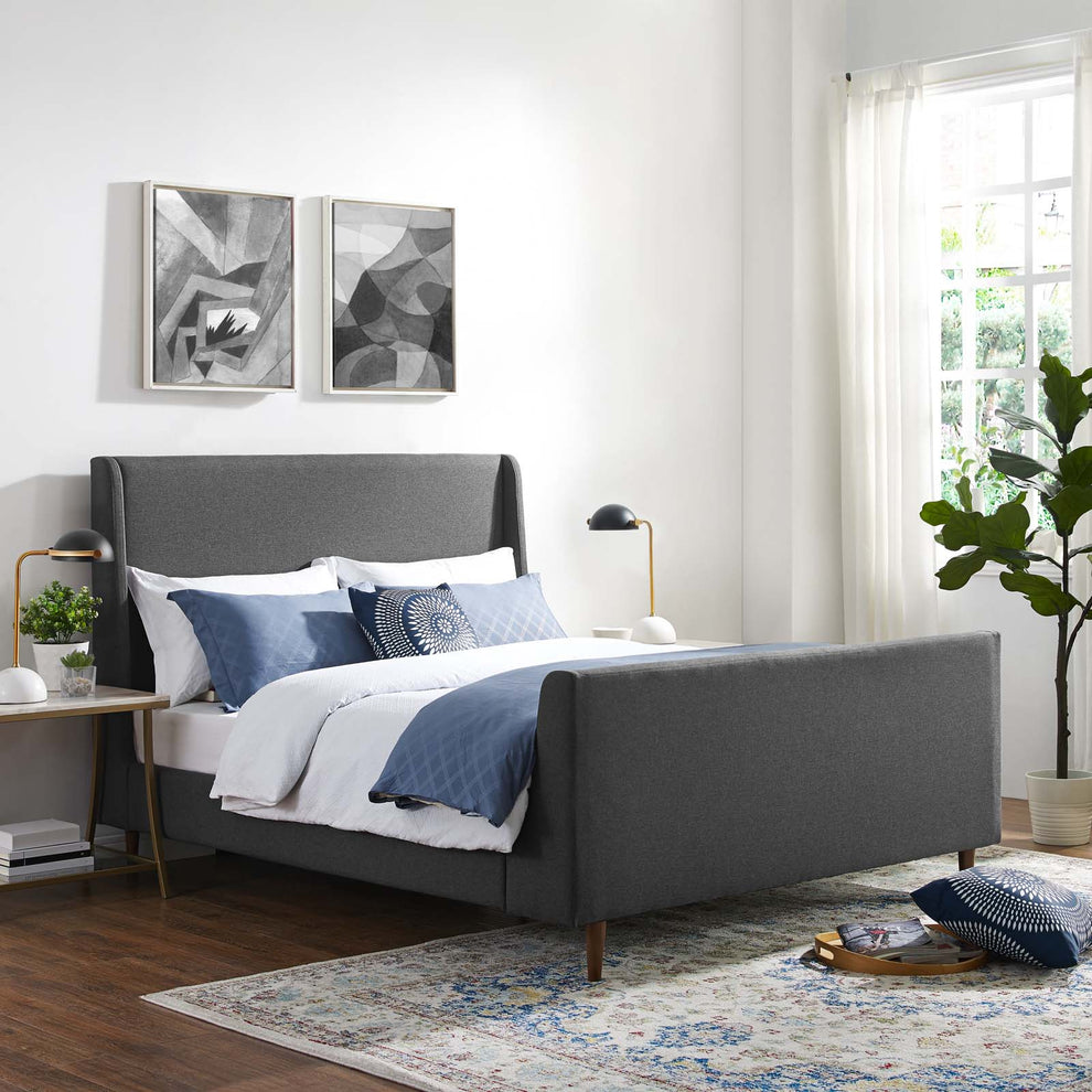 Modway Aubree Queen Upholstered Fabric Sleigh Platform Bed - MOD-5824 | Beds | Modishstore - 5