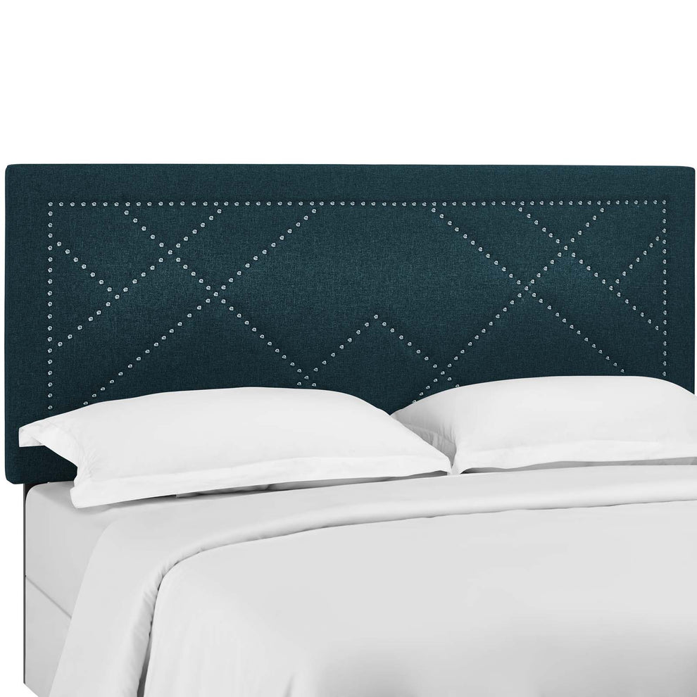 Modway Reese Nailhead Full / Queen Upholstered Linen Fabric Headboard - MOD-5844 | Headboards | Modishstore - 4