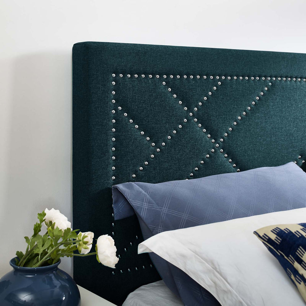 Modway Reese Nailhead Full / Queen Upholstered Linen Fabric Headboard - MOD-5844 | Headboards | Modishstore - 2