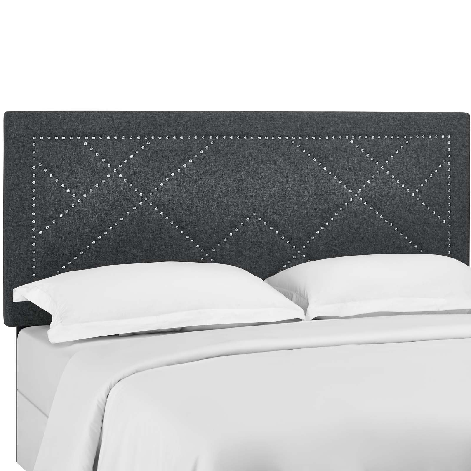 Modway Reese Nailhead Full / Queen Upholstered Linen Fabric Headboard | Headboards | Modishstore-11